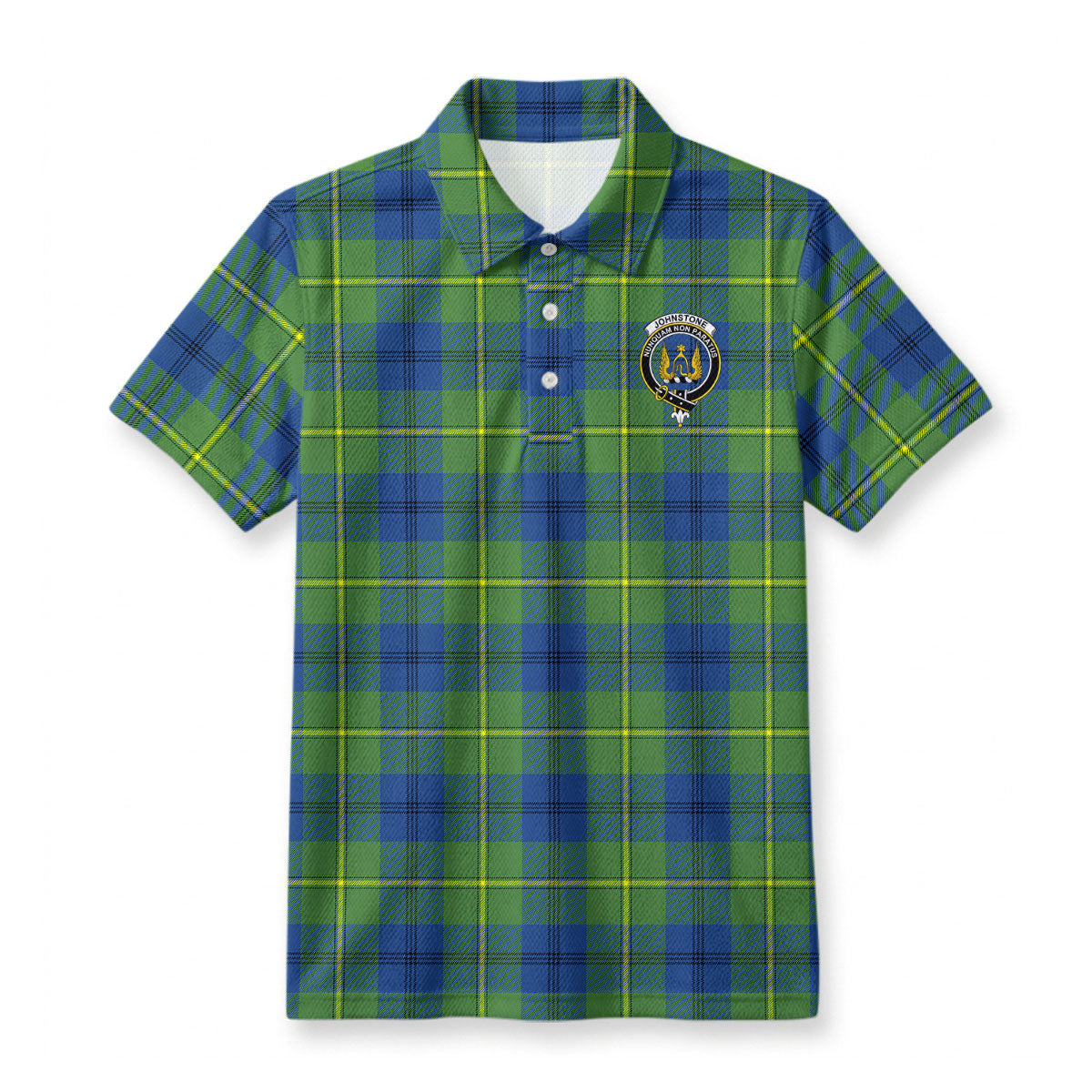Johnstone Ancient Tartan Crest Birdseye Mesh Polo Shirt