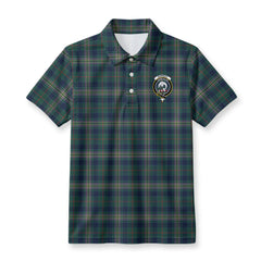 Kennedy Modern Tartan Crest Birdseye Mesh Polo Shirt