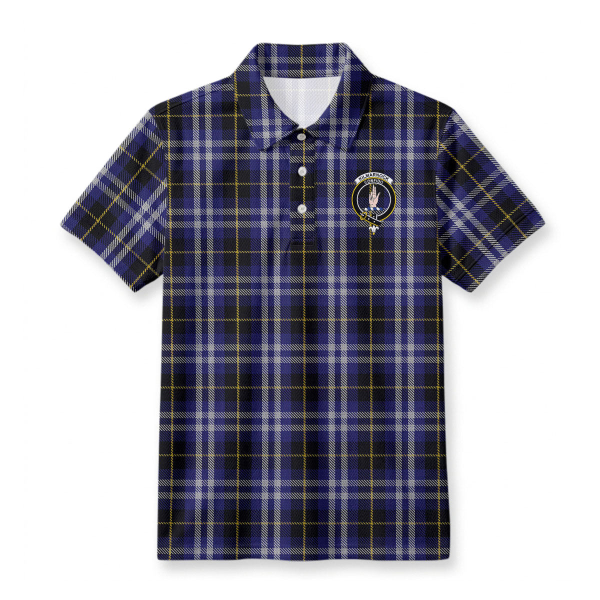 Kilmarnock Tartan Crest Birdseye Mesh Polo Shirt