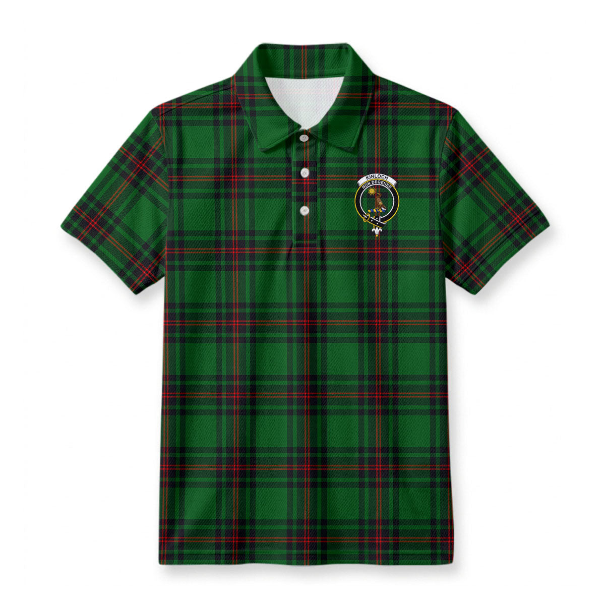 Kinloch Tartan Crest Birdseye Mesh Polo Shirt