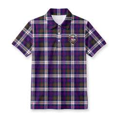MacDonald Dress Modern Tartan Crest Birdseye Mesh Polo Shirt