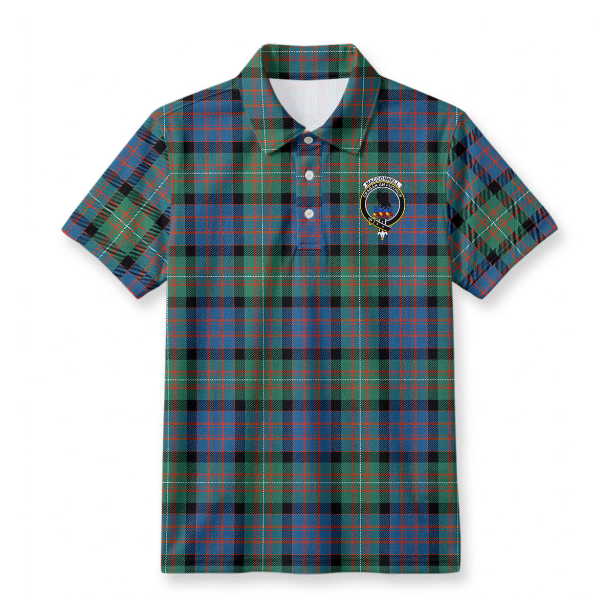 MacDonnell of Glengarry Ancient Tartan Crest Birdseye Mesh Polo Shirt
