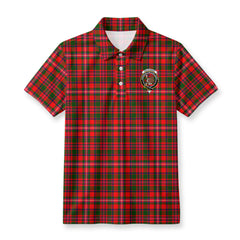 MacKinnon Modern Tartan Crest Birdseye Mesh Polo Shirt
