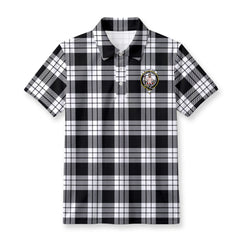 McFarlane Black - White Tartan Crest Birdseye Mesh Polo Shirt