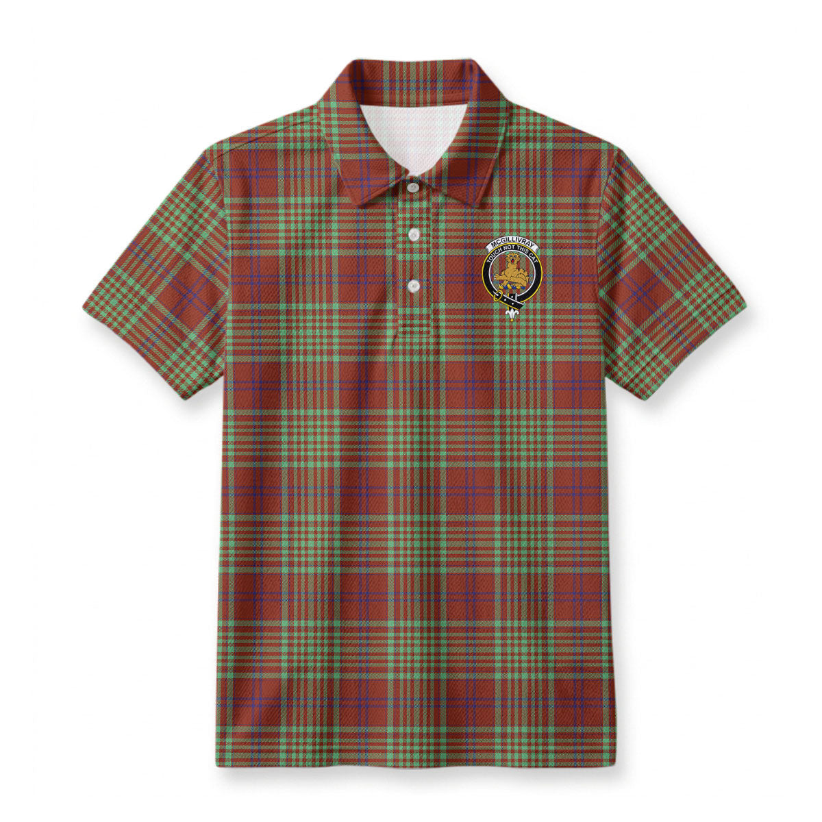 McGillivray Hunting Ancient Tartan Crest Birdseye Mesh Polo Shirt