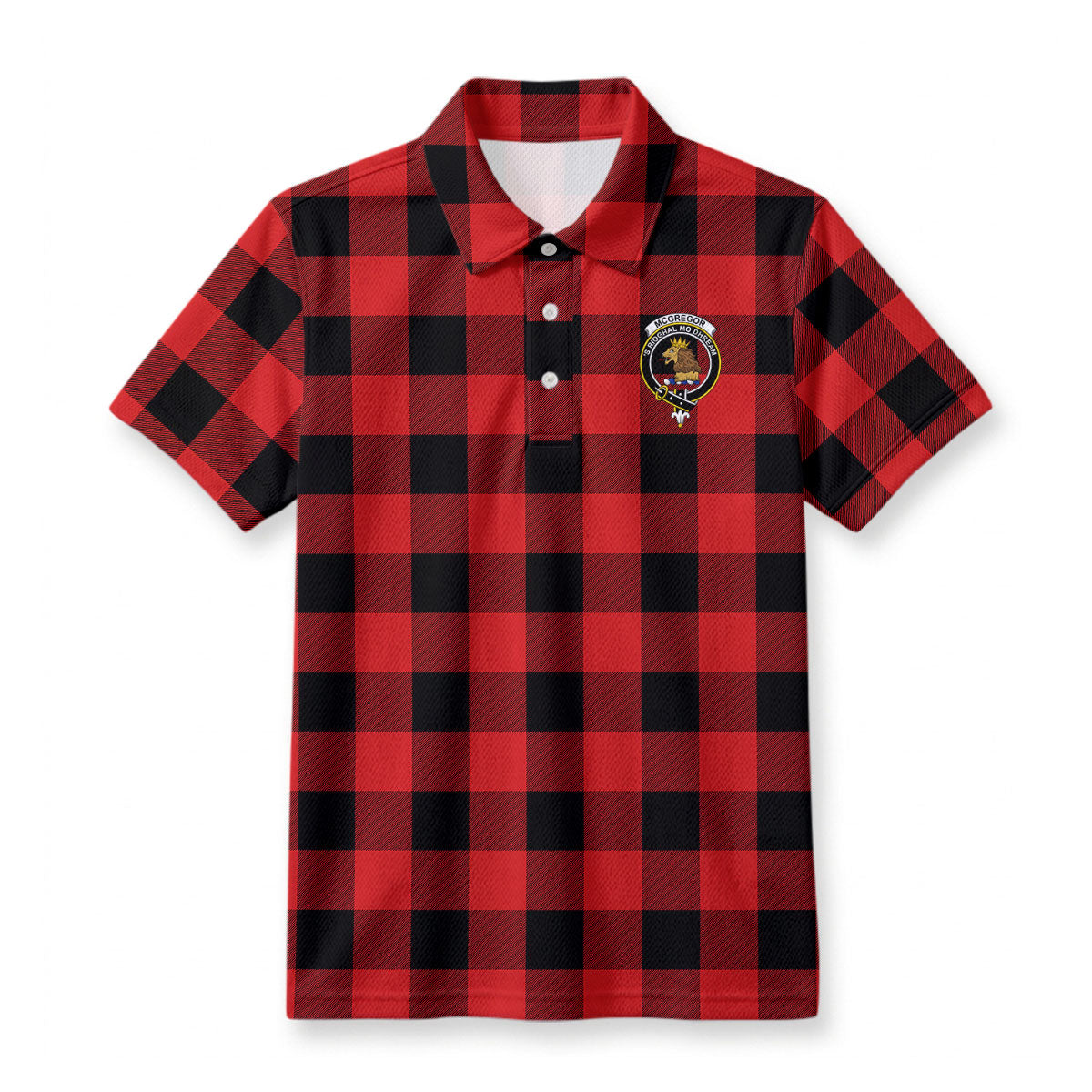 McGregor Rob Roy Modern Tartan Crest Birdseye Mesh Polo Shirt