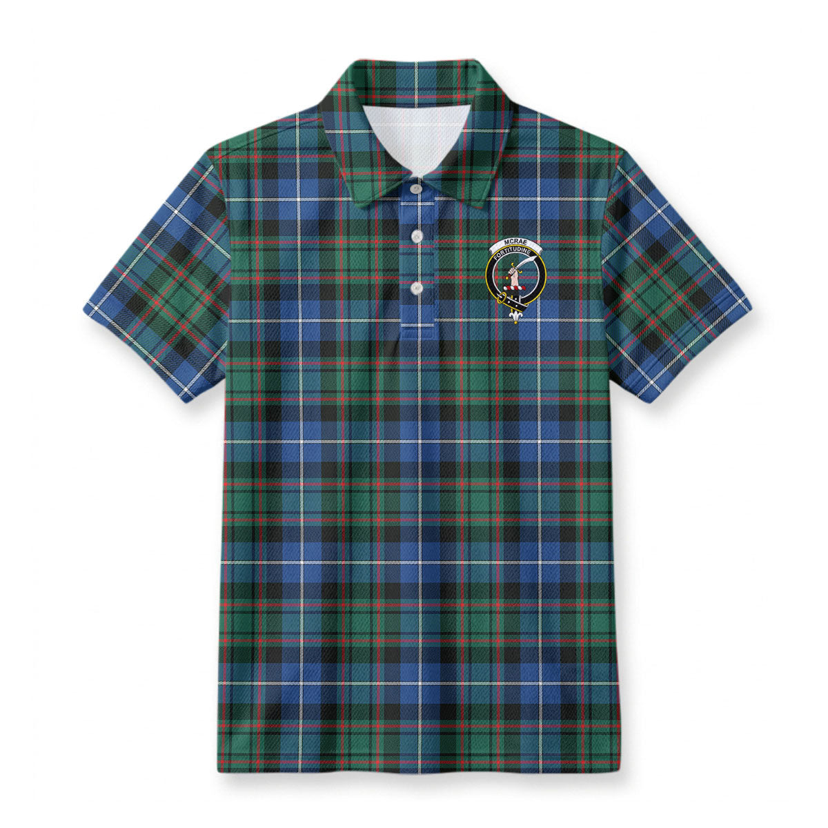 McRae Hunting Ancient Tartan Crest Birdseye Mesh Polo Shirt