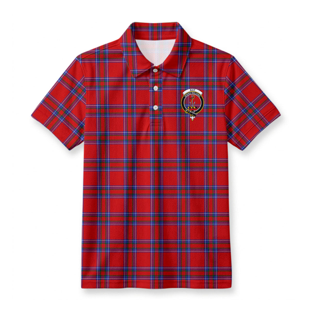 Rait Tartan Crest Birdseye Mesh Polo Shirt
