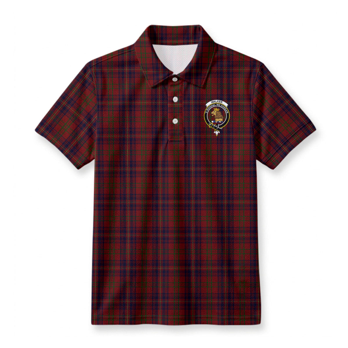Walker Tartan Crest Birdseye Mesh Polo Shirt