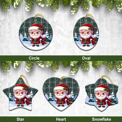 McDowell (MacDowell) Tartan Christmas Ceramic Ornament - Santa Claus In Kilt Style