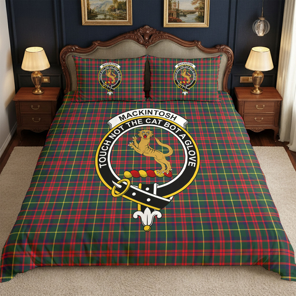 MacKintosh Hunting Modern Tartan Crest Bedding Set