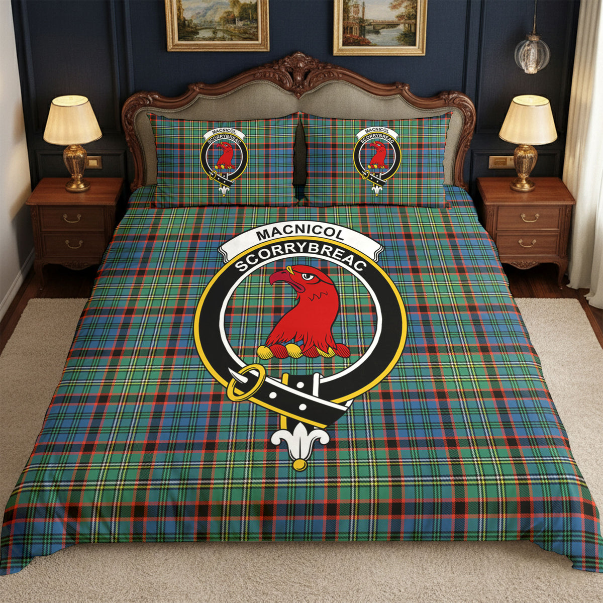 MacNicol Hunting Ancient Tartan Crest Bedding Set