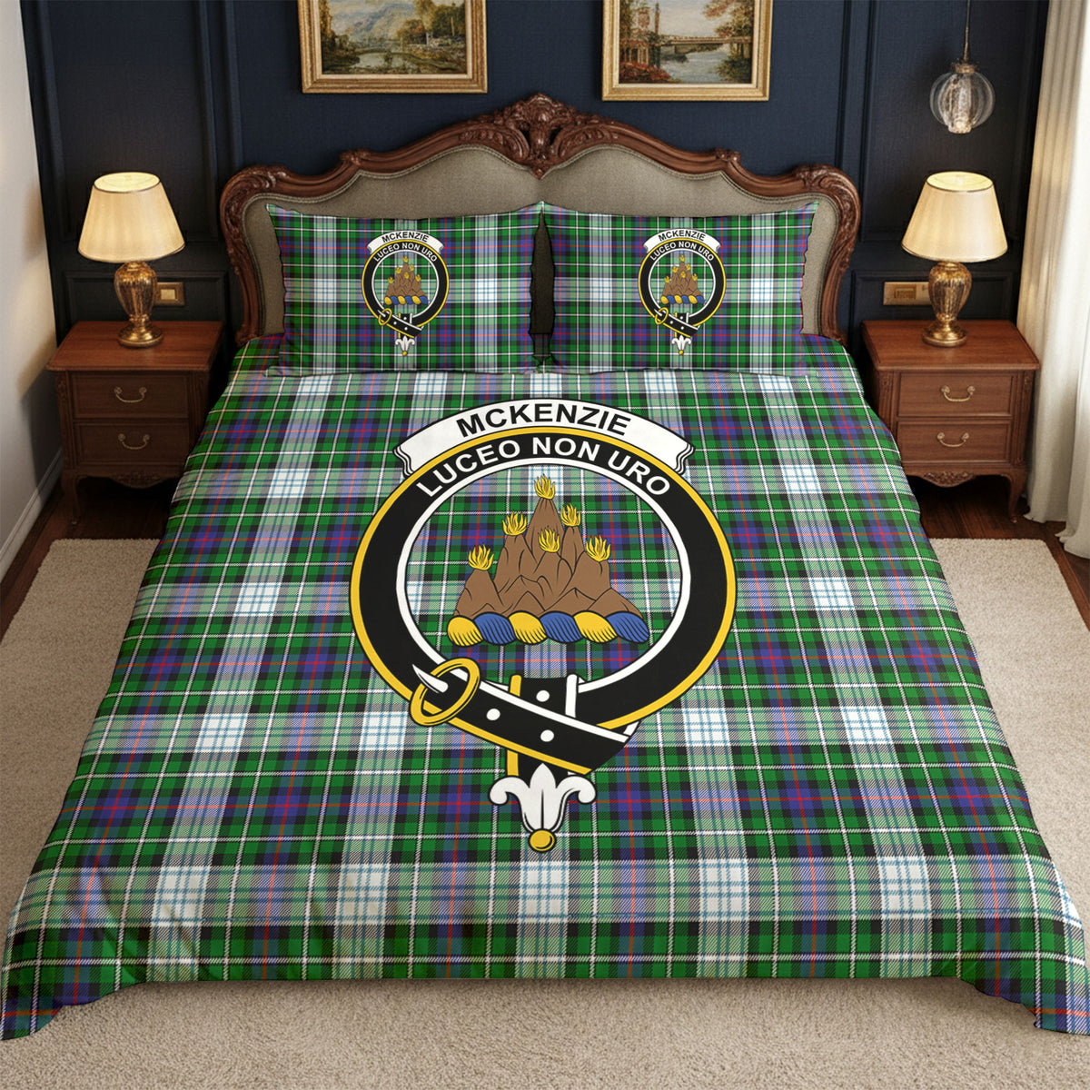 McKenzie Dress Modern Tartan Crest Bedding Set