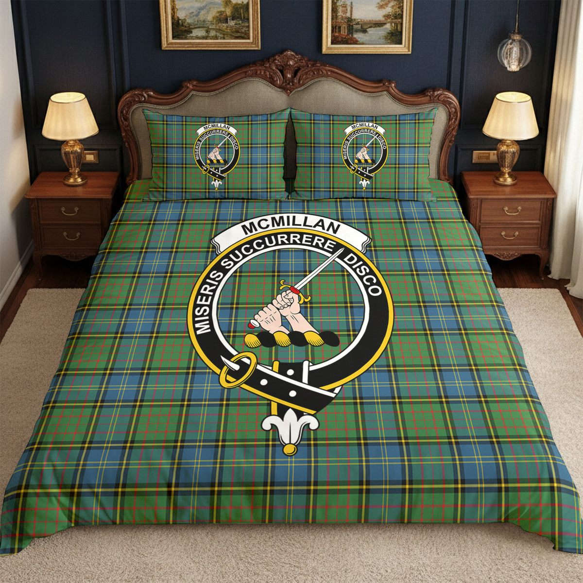 McMillan Hunting Ancient Tartan Crest Bedding Set
