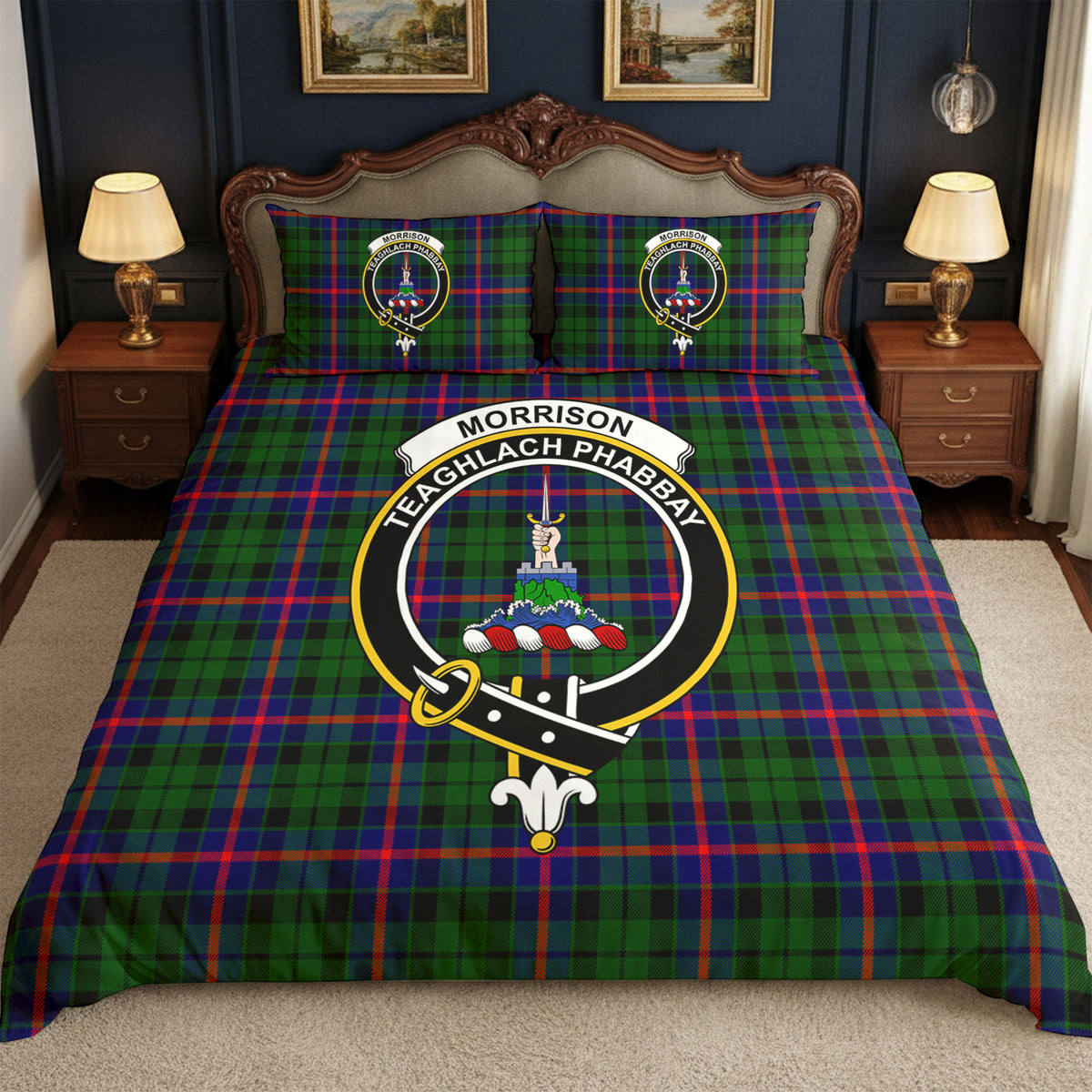 Morrison Modern Tartan Crest Bedding Set