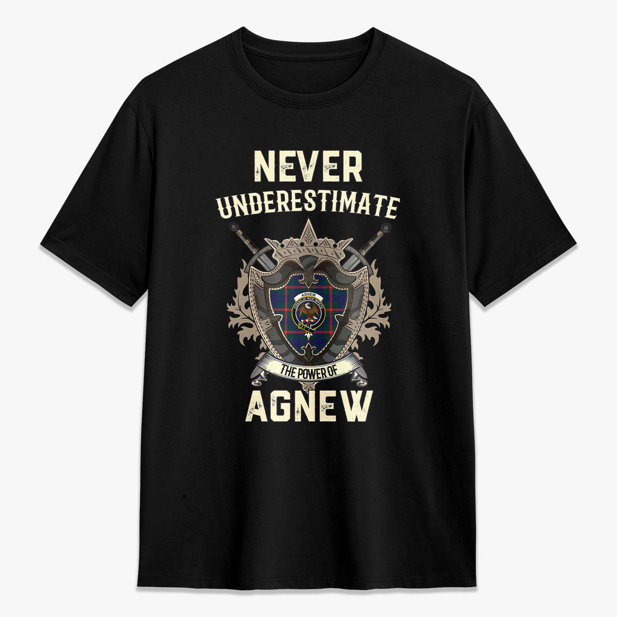 Agnew Modern Tartan Crest 2D T-shirt - Never Underestimate Style