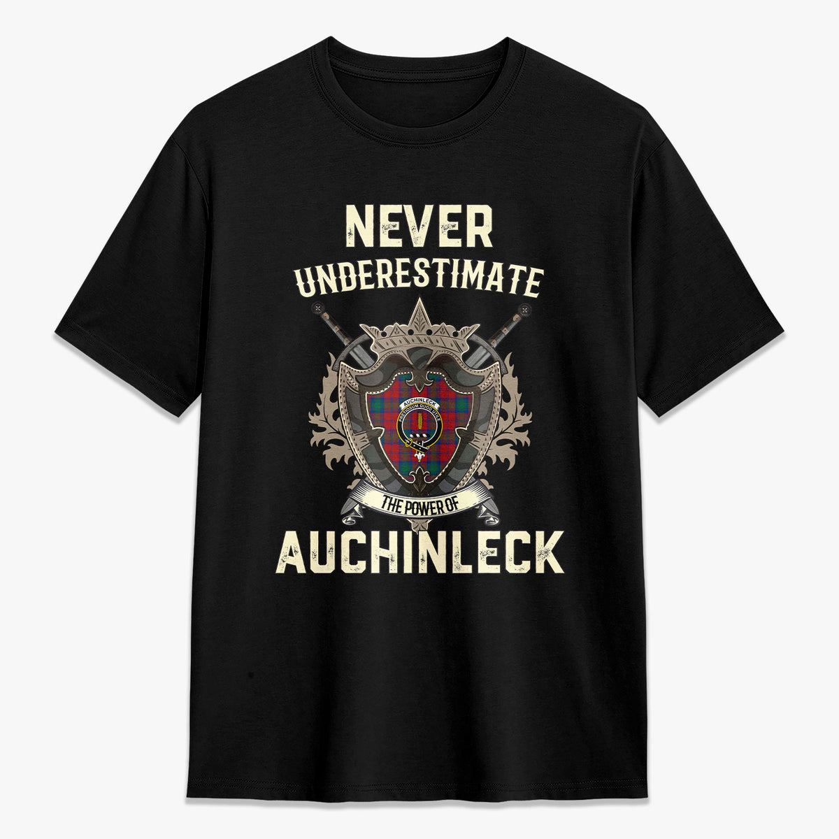 Auchinleck Tartan Crest 2D T-shirt - Never Underestimate Style