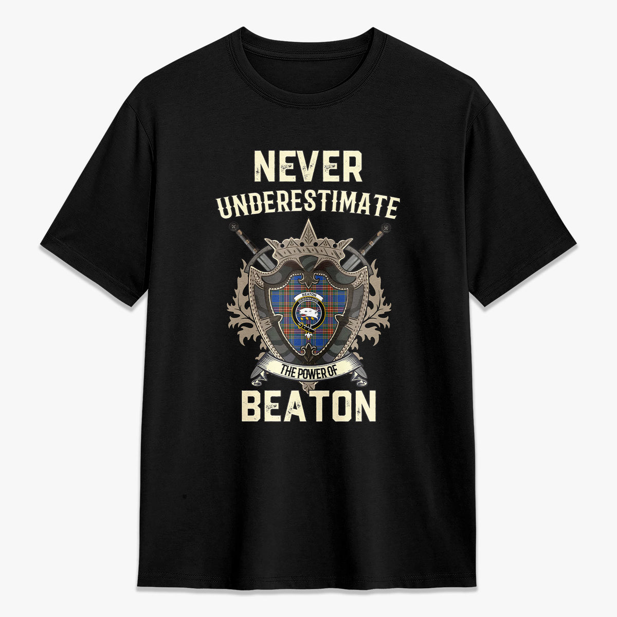 Beaton Ancient Tartan Crest 2D T-shirt - Never Underestimate Style