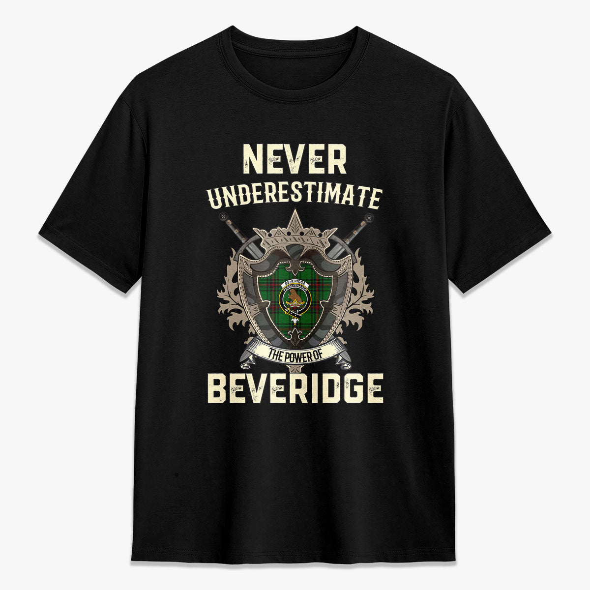 Beveridge Tartan Crest 2D T-shirt - Never Underestimate Style