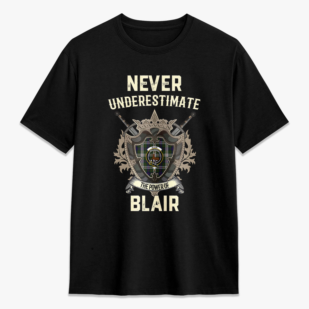 Blair Dress Tartan Crest 2D T-shirt - Never Underestimate Style