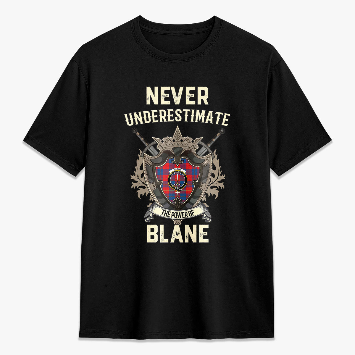 Blane Tartan Crest 2D T-shirt - Never Underestimate Style