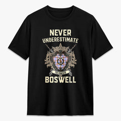 Boswell Modern Tartan Crest 2D T-shirt - Never Underestimate Style
