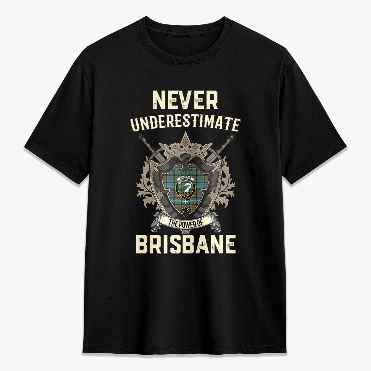 Brisbane Tartan Crest 2D T-shirt - Never Underestimate Style