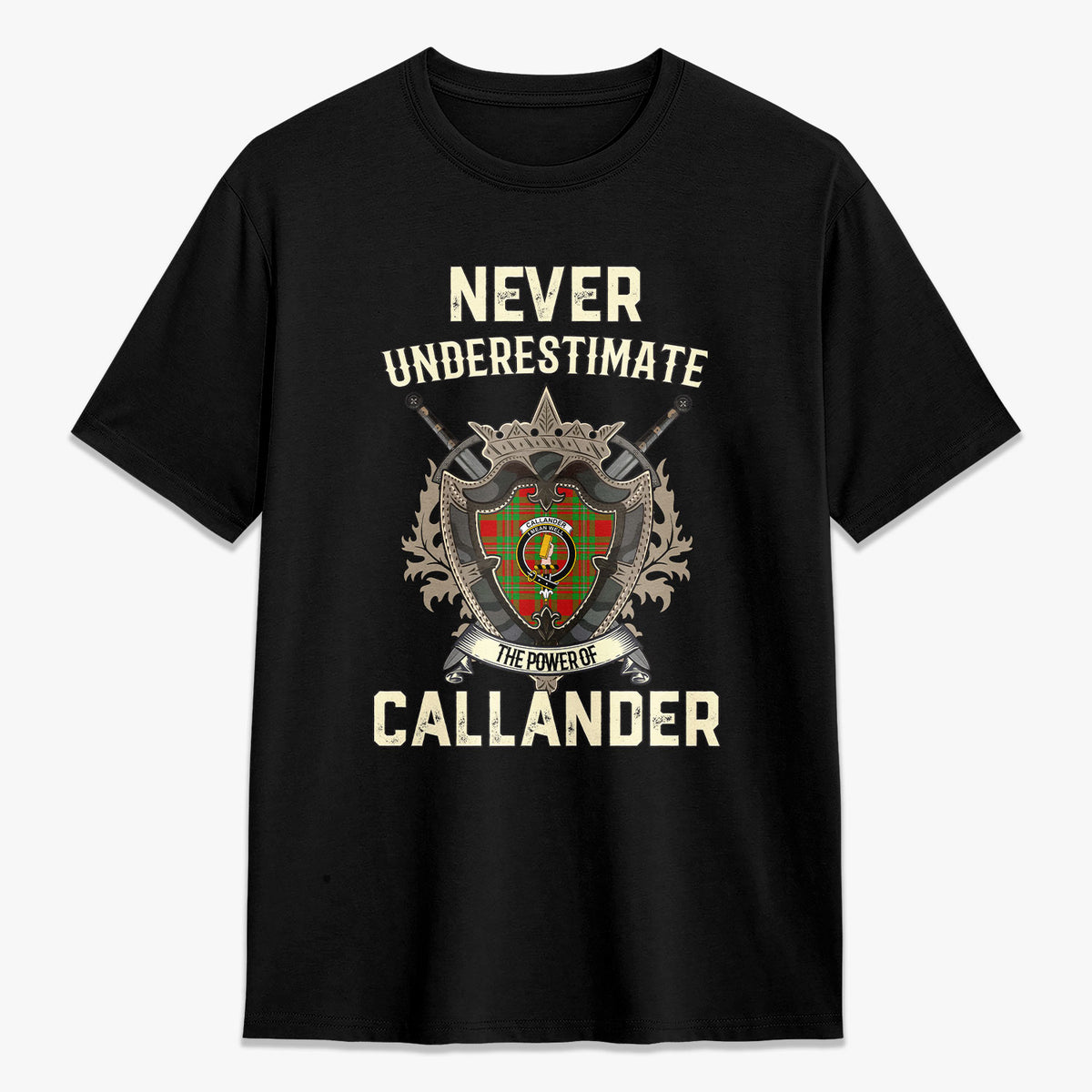 Callander Tartan Crest 2D T-shirt - Never Underestimate Style