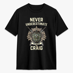 Craig Ancient Tartan Crest 2D T-shirt - Never Underestimate Style