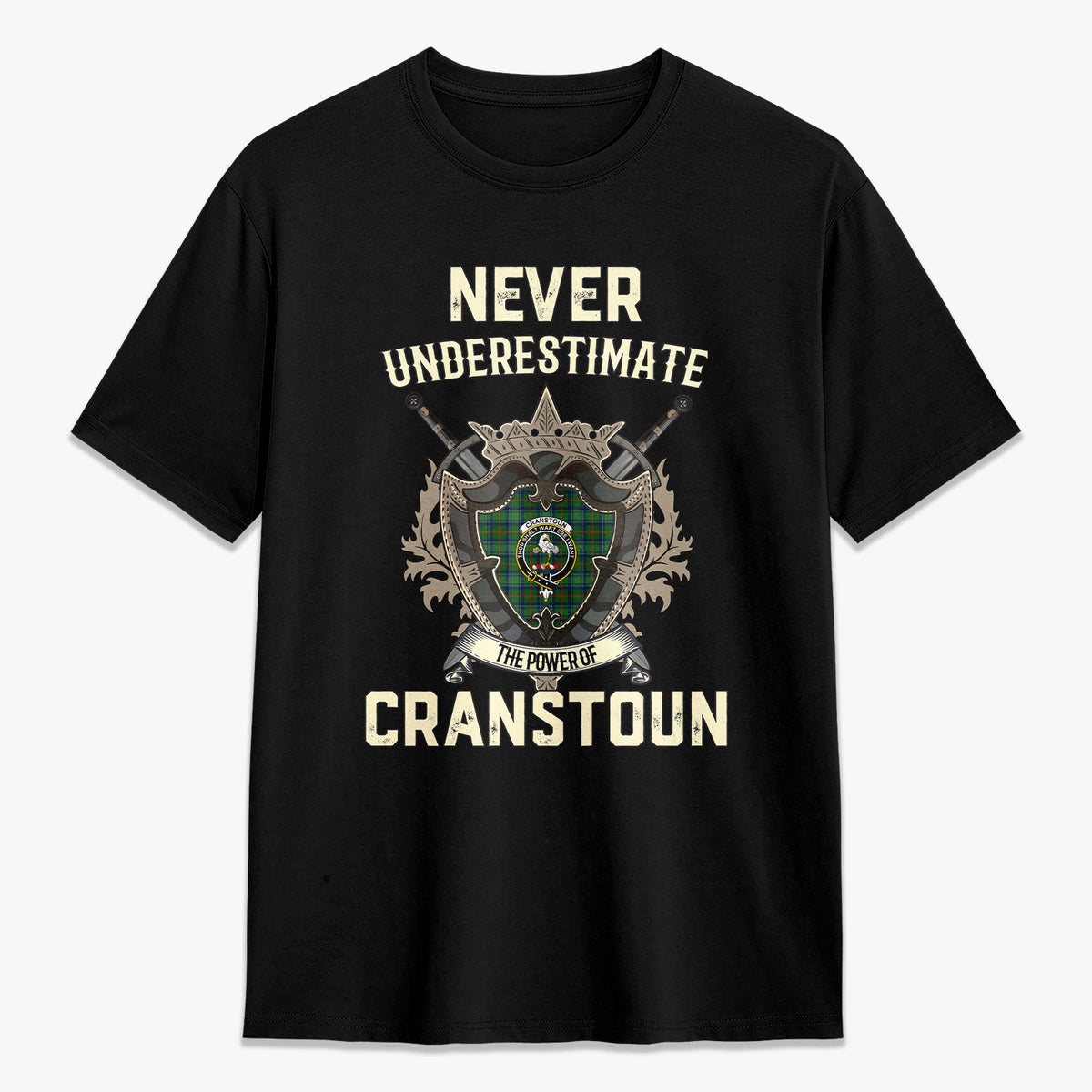 Cranstoun Tartan Crest 2D T-shirt - Never Underestimate Style