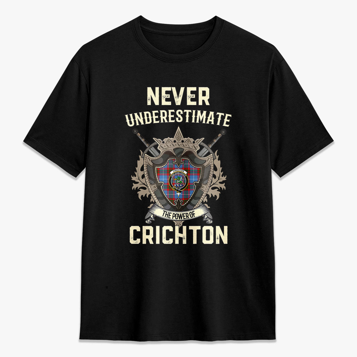 Crichton Tartan Crest 2D T-shirt - Never Underestimate Style