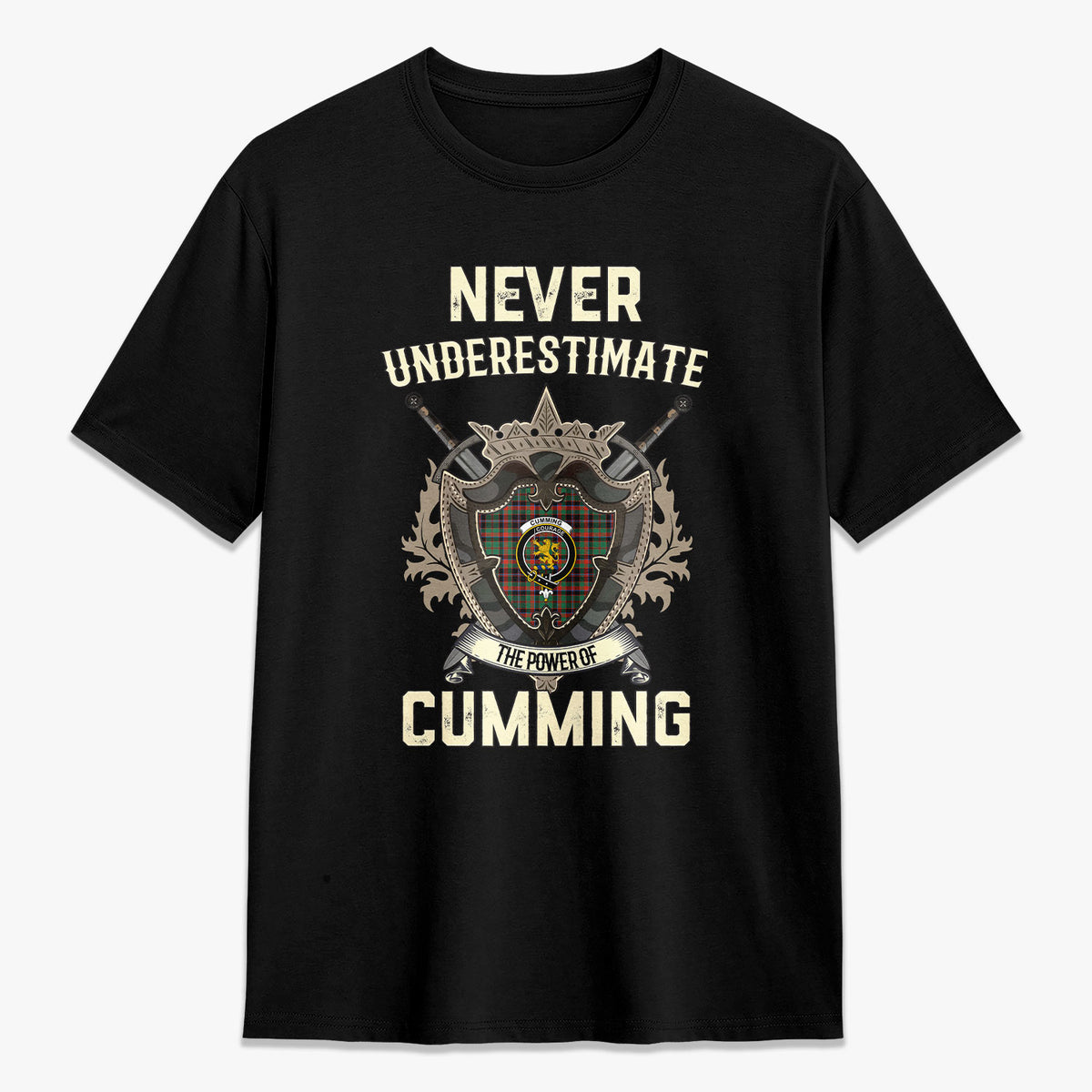 Cumming Hunting Ancient Tartan Crest 2D T-shirt - Never Underestimate Style