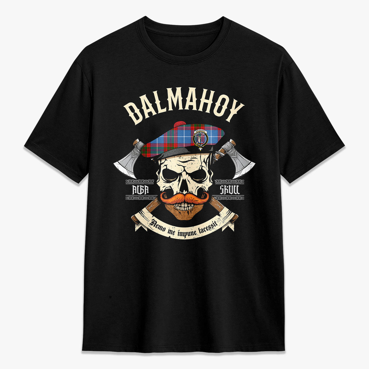 Dalmahoy Tartan Crest 2D T-shirt - Alba Skull Style