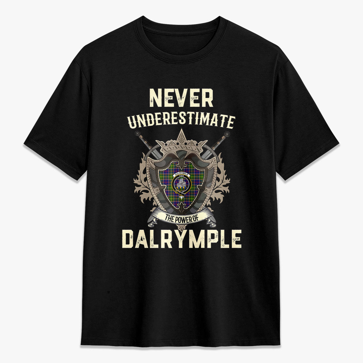 Dalrymple Tartan Crest 2D T-shirt - Never Underestimate Style