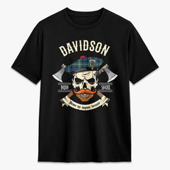 Davidson of Tulloch Tartan Crest 2D T-shirt - Alba Skull Style