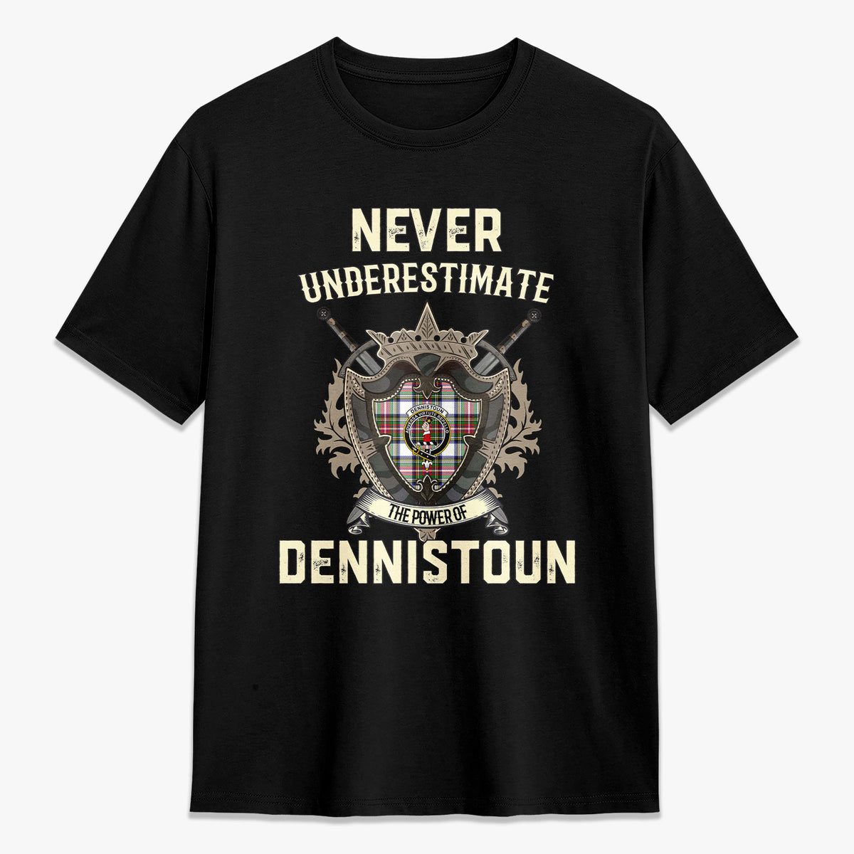 Dennistoun Tartan Crest 2D T-shirt - Never Underestimate Style