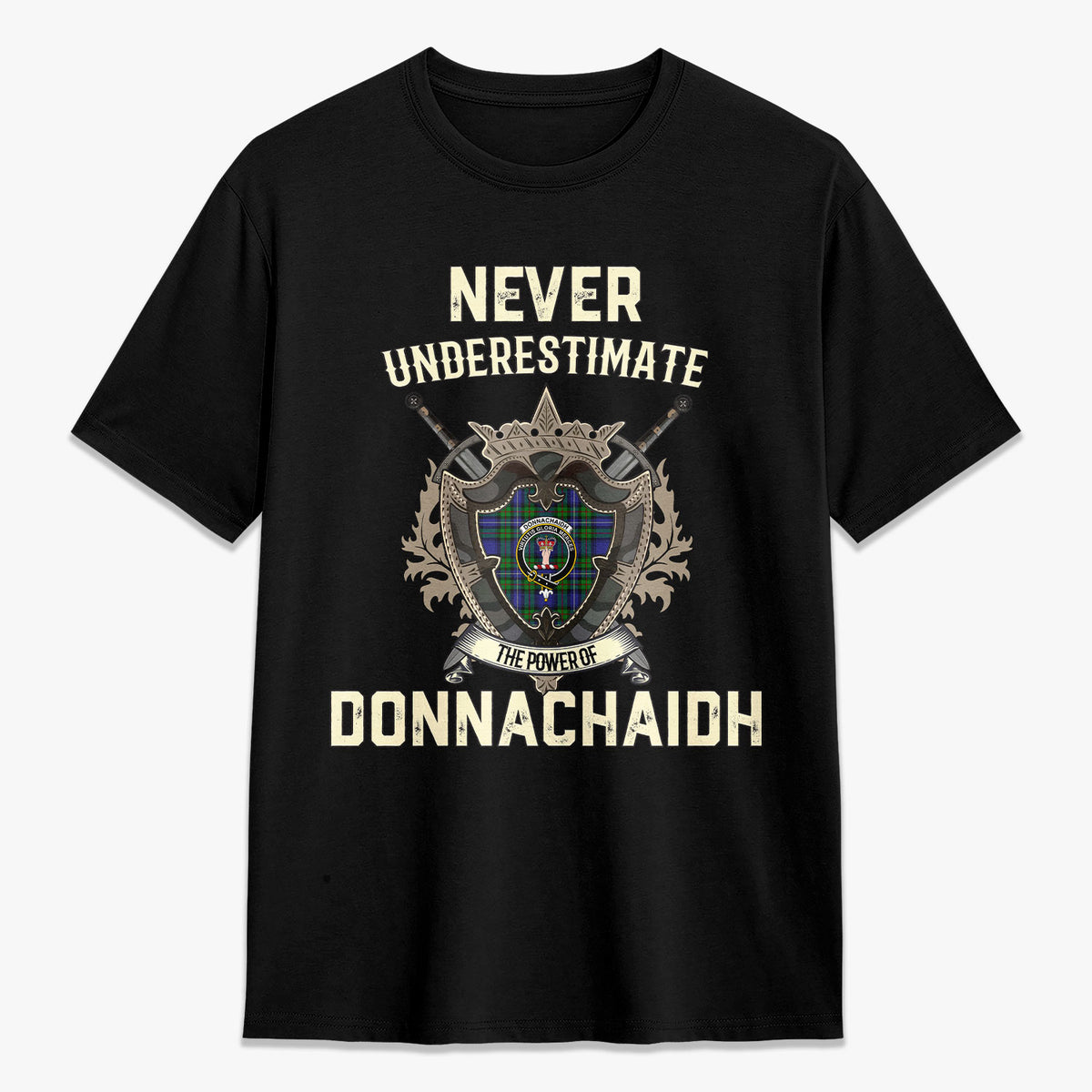 Donnachaidh Tartan Crest 2D T-shirt - Never Underestimate Style