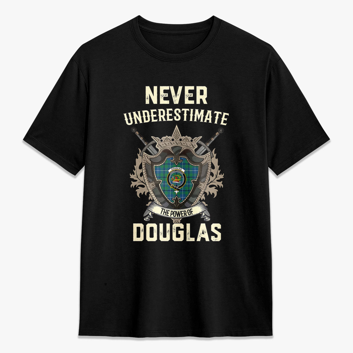 Douglas Ancient Tartan Crest 2D T-shirt - Never Underestimate Style