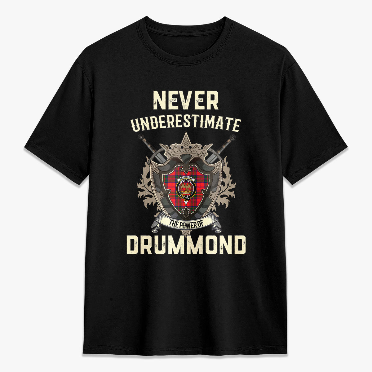 Drummond Modern Tartan Crest 2D T-shirt - Never Underestimate Style