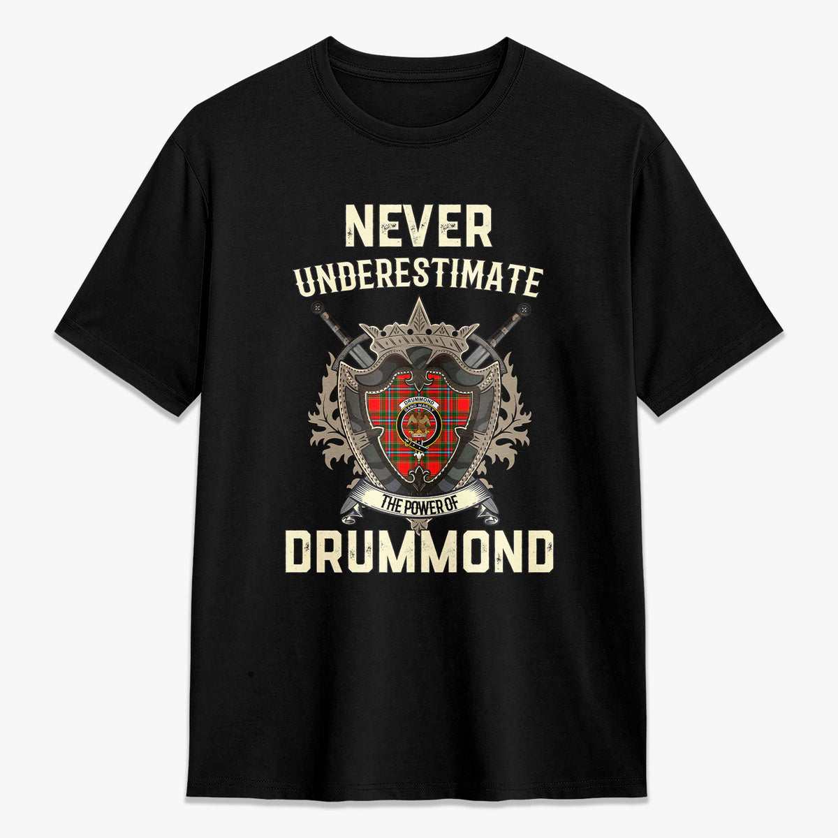 Drummond of Perth Tartan Crest 2D T-shirt - Never Underestimate Style