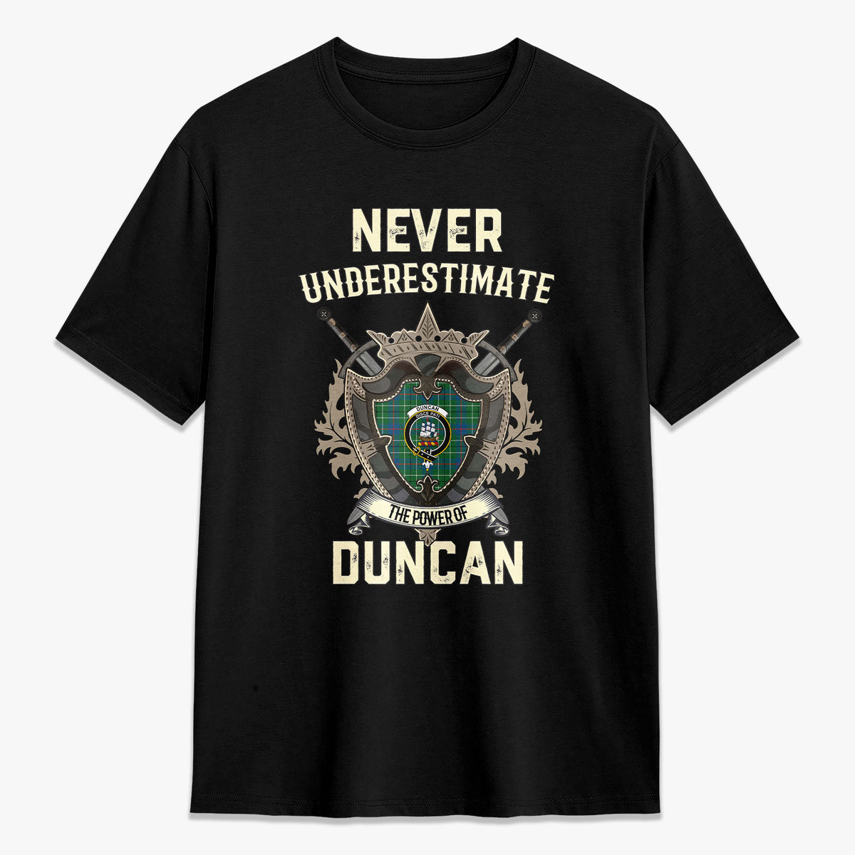 Duncan Ancient Tartan Crest 2D T-shirt - Never Underestimate Style