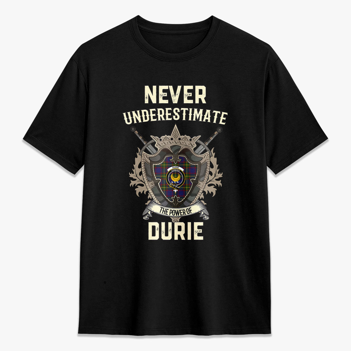 Durie Tartan Crest 2D T-shirt - Never Underestimate Style