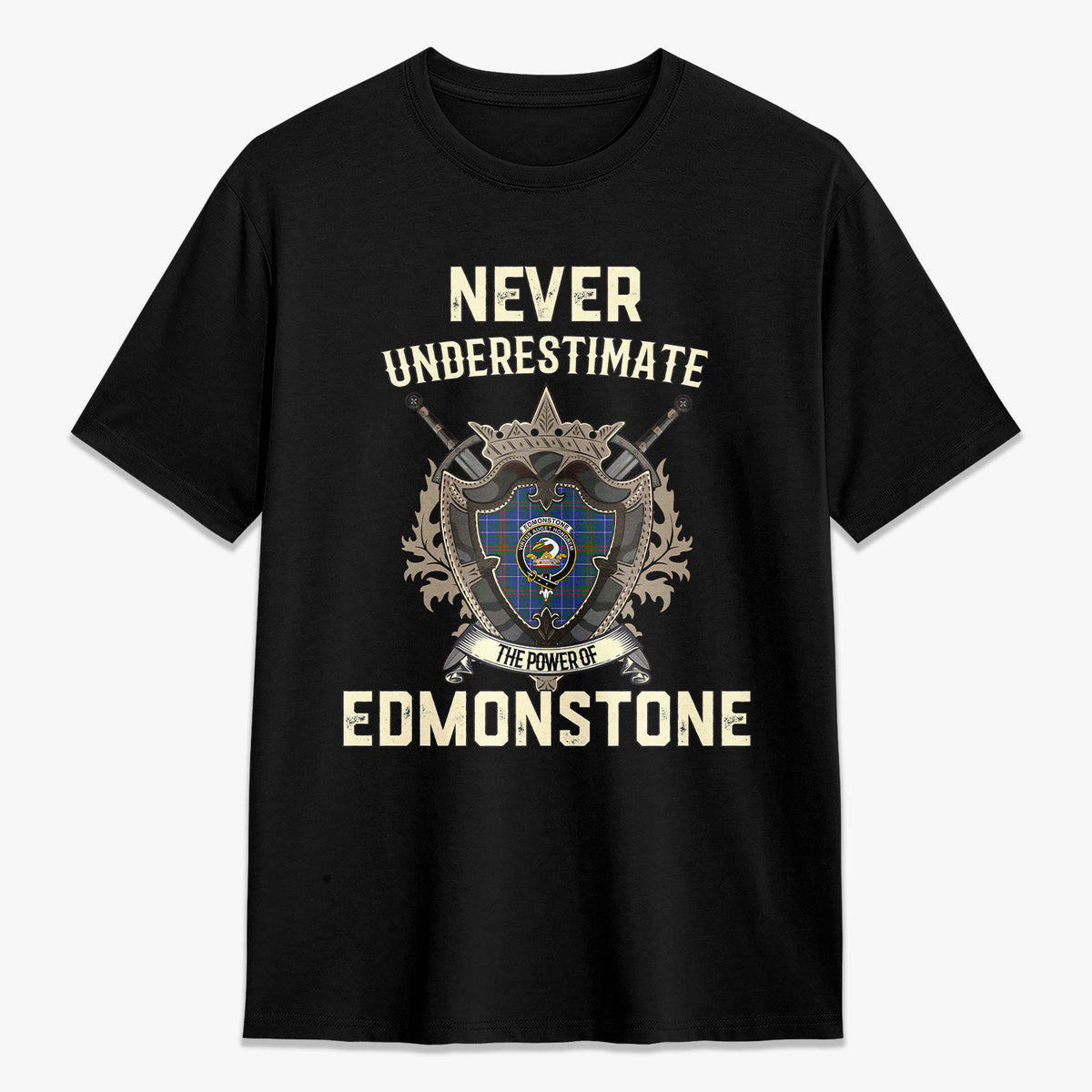 Edmonstone Tartan Crest 2D T-shirt - Never Underestimate Style