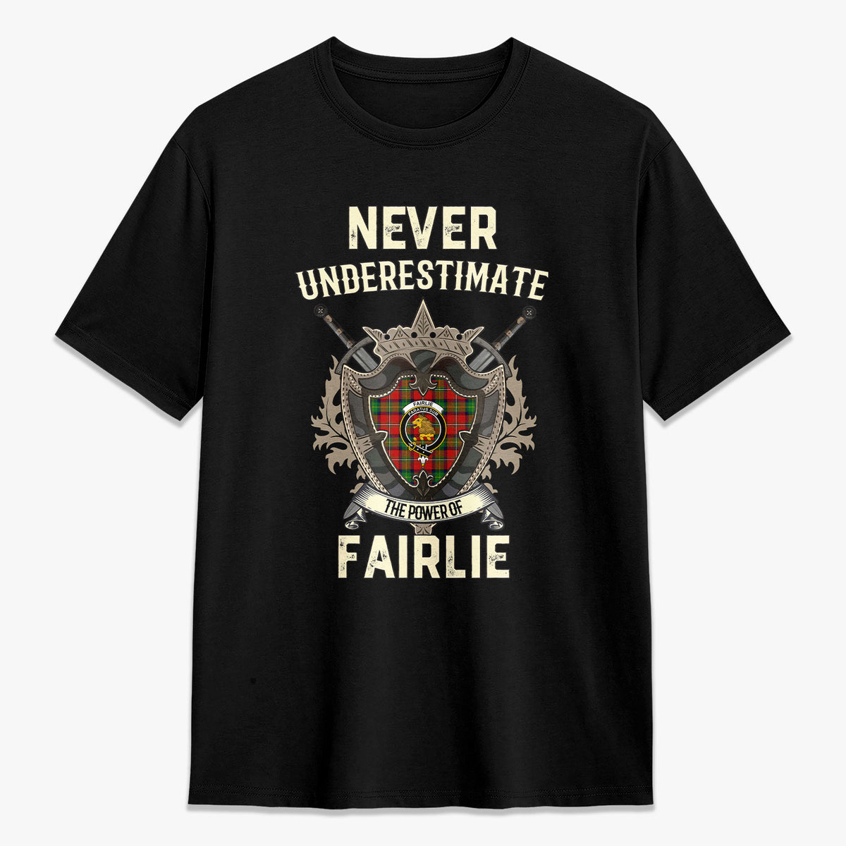 Fairlie Tartan Crest 2D T-shirt - Never Underestimate Style