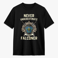 Falconer Tartan Crest 2D T-shirt - Never Underestimate Style
