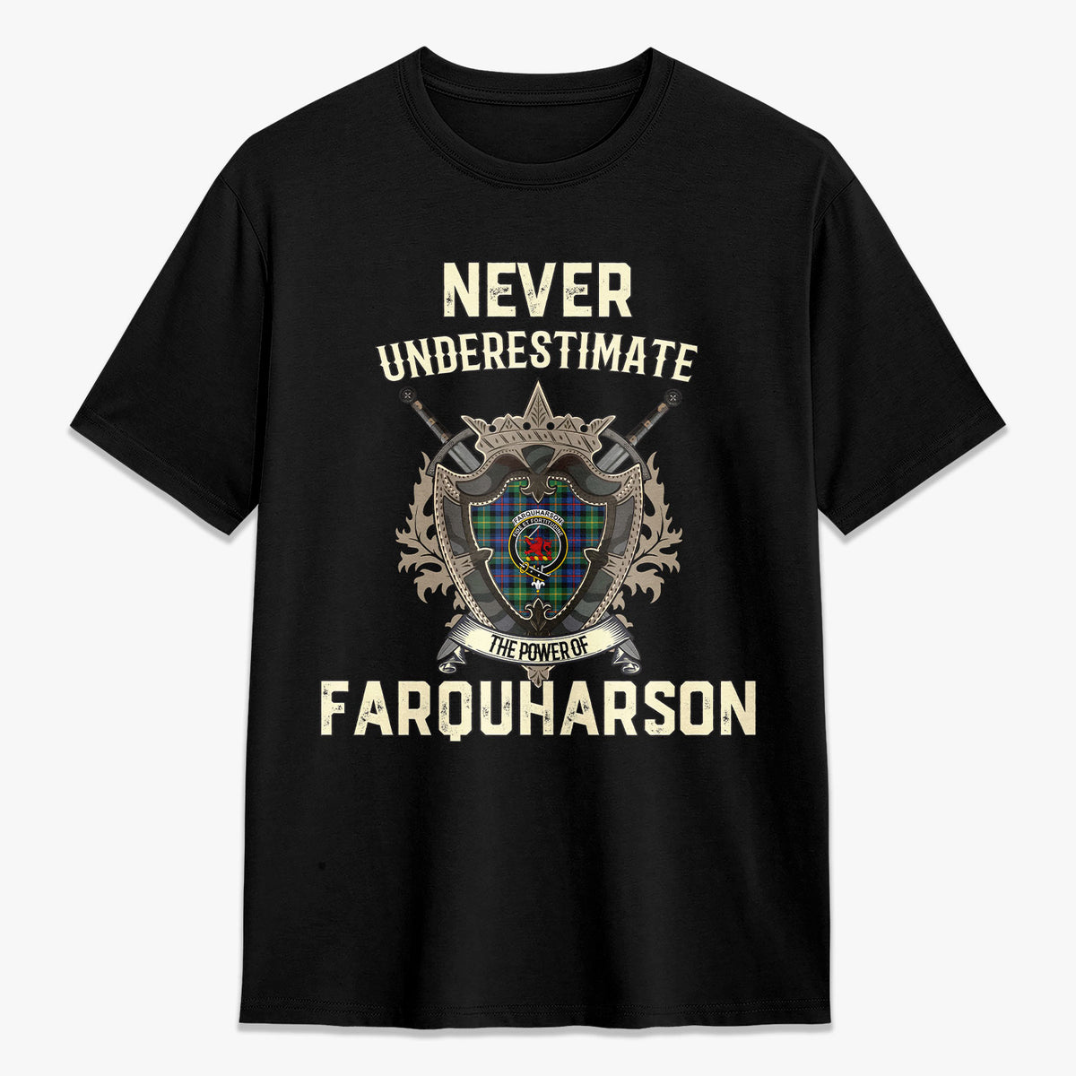 Farquharson Ancient Tartan Crest 2D T-shirt - Never Underestimate Style