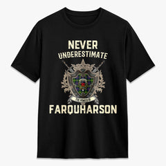 Farquharson Modern Tartan Crest 2D T-shirt - Never Underestimate Style