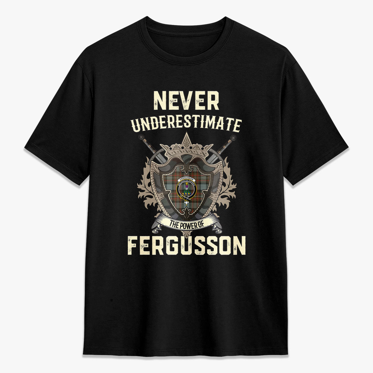 Fergusson Weathered Tartan Crest 2D T-shirt - Never Underestimate Style
