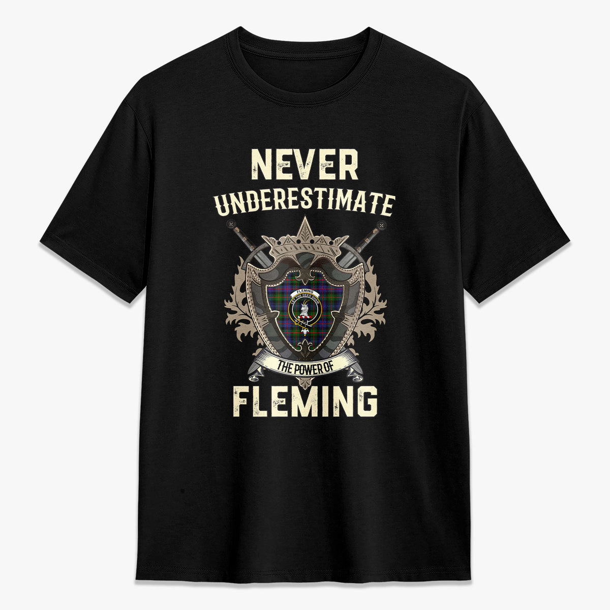 Fleming Tartan Crest 2D T-shirt - Never Underestimate Style