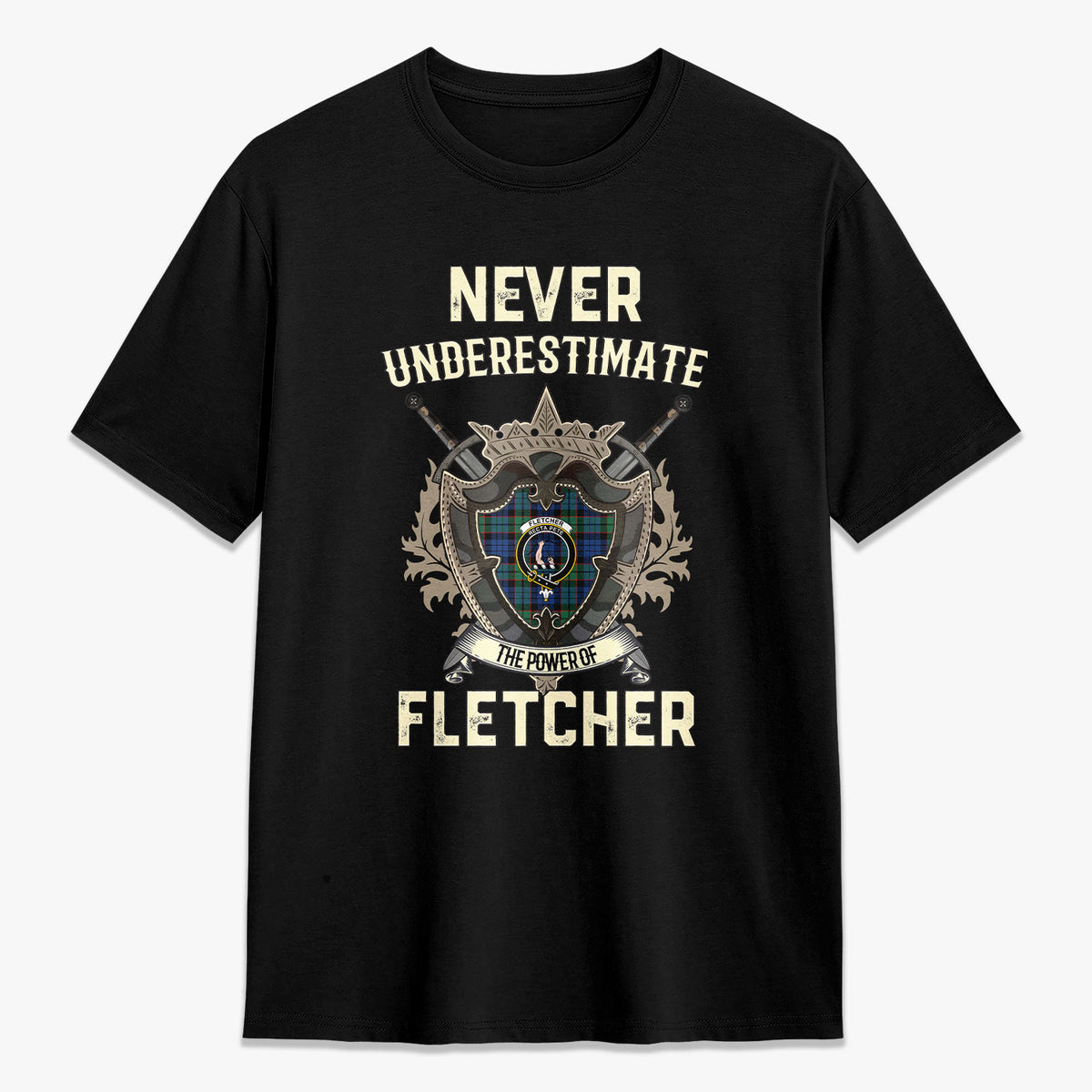Fletcher Ancient Tartan Crest 2D T-shirt - Never Underestimate Style